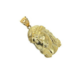 Jesus Round Head Men Pendant Yellow Gold 10K L GJP-022 - WORLDSTARBLING