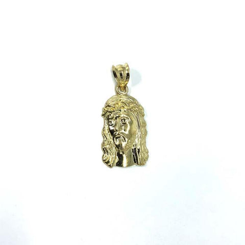 10K Yellow Gold Jesus Round Head Pendant S GJP-023 - WORLDSTARBLING