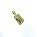 10K Yellow Gold Jesus Round Head Pendant S GJP-023 - WORLDSTARBLING
