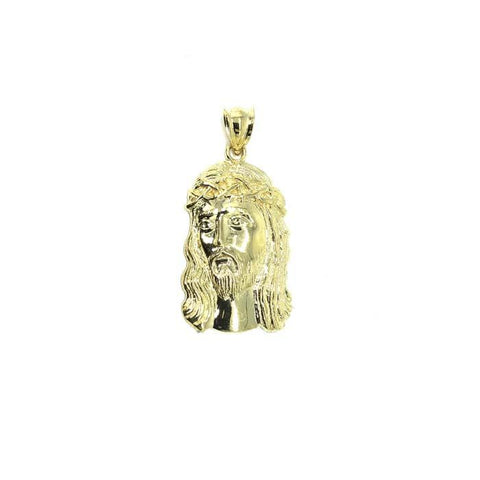10 Karat Yellow Gold Men's Pendant Jesus Round Head L GJP-024 - WORLDSTARBLING