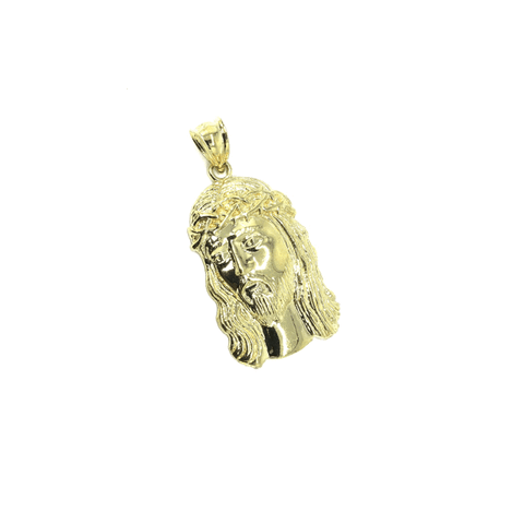 10 Karat Yellow Gold Men's Pendant Jesus Round Head L GJP-024 - WORLDSTARBLING