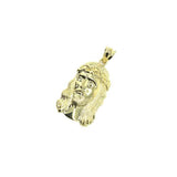 10 Karat Yellow Gold Men's Pendant Jesus Round Head L GJP-024 - WORLDSTARBLING