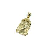 10K Yellow Gold Jesus Round Head Men's Pendant M GJP-025 - WORLDSTARBLING