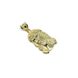 10K Yellow Gold Jesus Round Head Men's Pendant M GJP-025 - WORLDSTARBLING