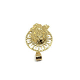 10K Yellow Gold Head Of Jesus Round Men's Pendant XL GJP-026 - WORLDSTARBLING