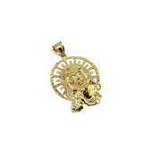 10K Yellow Gold Head Of Jesus Round Men's Pendant XL GJP-026 - WORLDSTARBLING