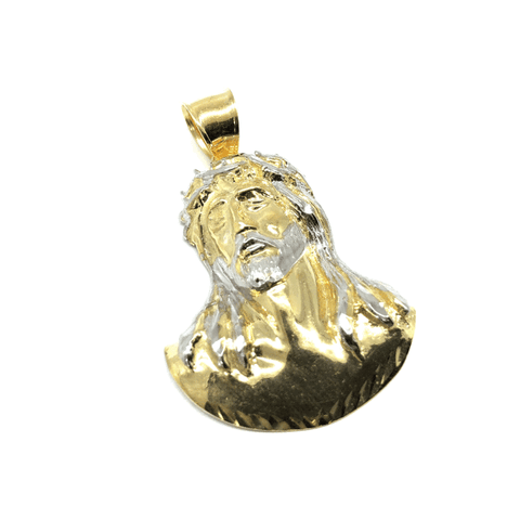 10K Yellow Gold Jesus Face Men's Pendant GJP-027 - WORLDSTARBLING