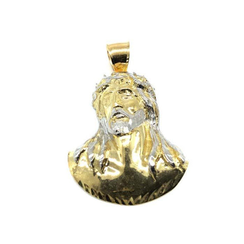 10K Yellow Gold Jesus Face Men's Pendant GJP-027 - WORLDSTARBLING