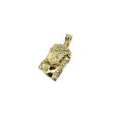 10K Yellow Gold Head Of Jesus Men's Pendant CZ S GJP-032 - WORLDSTARBLING