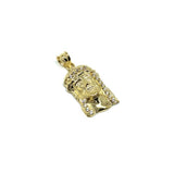 10K Yellow Gold Head Of Jesus Men's Pendant CZ S GJP-032 - WORLDSTARBLING