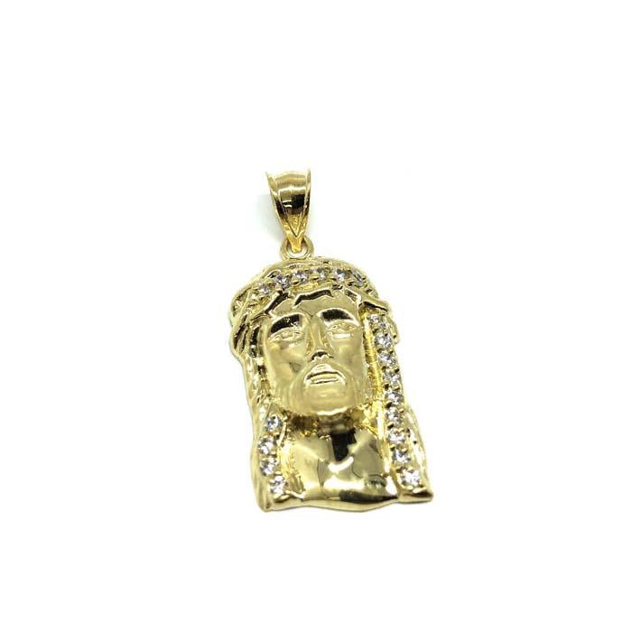 10K Yellow Gold Man's Pendant Face of Jesus M GJP-033 - WORLDSTARBLING