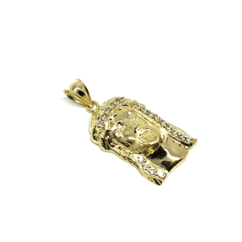 10K Yellow Gold Man's Pendant Face of Jesus M GJP-033 - WORLDSTARBLING