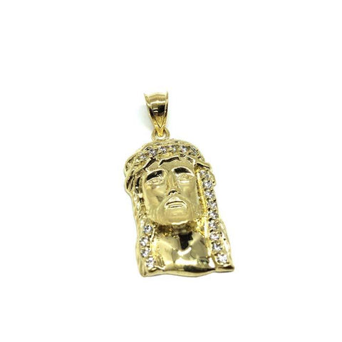 10K Yellow Gold Man's Pendant Face of Jesus M GJP-033 - WORLDSTARBLING