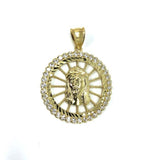 10K Jesus Men's Pendant Yellow Gold & Zircons GJP-015 - WORLDSTARBLING