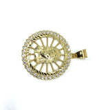10K Jesus Men's Pendant Yellow Gold & Zircons GJP-015 - WORLDSTARBLING