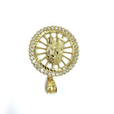10K Jesus Men's Pendant Yellow Gold & Zircons GJP-015 - WORLDSTARBLING
