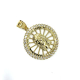 10K Jesus Men's Pendant Yellow Gold & Zircons GJP-015 - WORLDSTARBLING