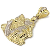 10K Yellow Gold and White Jesus Pendant GJP_001 - WORLDSTARBLING
