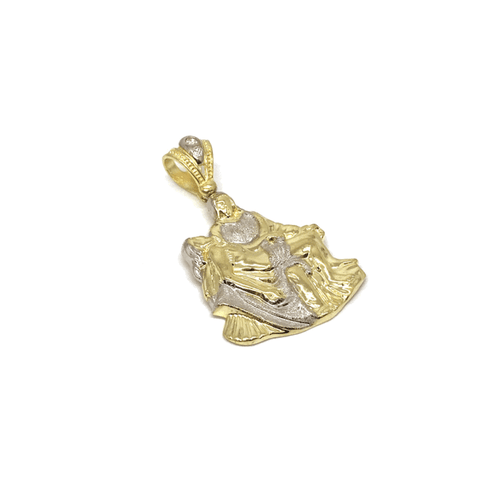 10K Yellow Gold and White Jesus Pendant GJP_001 - WORLDSTARBLING