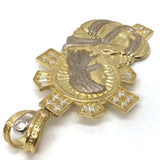 10K Yellow Gold and White Jesus Pendant GJP_002 - WORLDSTARBLING