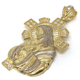 10K Yellow Gold and White Jesus Pendant GJP_002 - WORLDSTARBLING