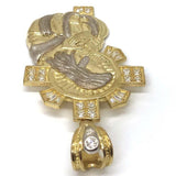 10K Yellow Gold and White Jesus Pendant GJP_002 - WORLDSTARBLING