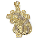 10K Yellow Gold and White Jesus Pendant GJP_002 - WORLDSTARBLING