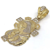 10K Yellow Gold and White Jesus Pendant GJP_003 - WORLDSTARBLING