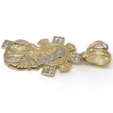 10K Yellow Gold and White Jesus Pendant GJP_003 - WORLDSTARBLING