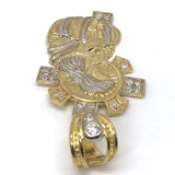 10K Yellow Gold and White Jesus Pendant GJP_003 - WORLDSTARBLING