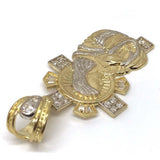 10K Yellow Gold and White Jesus Pendant GJP_003 - WORLDSTARBLING