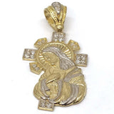 10K Yellow Gold and White Jesus Pendant GJP_003 - WORLDSTARBLING
