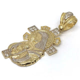 10K Yellow Gold and White Jesus Pendant GJP_004 - WORLDSTARBLING