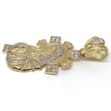 10K Yellow Gold and White Jesus Pendant GJP_004 - WORLDSTARBLING
