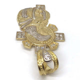 10K Yellow Gold and White Jesus Pendant GJP_004 - WORLDSTARBLING