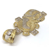 10K Yellow Gold and White Jesus Pendant GJP_004 - WORLDSTARBLING