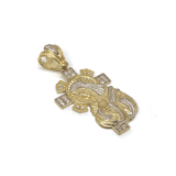 10K Yellow Gold and White Jesus Pendant GJP_004 - WORLDSTARBLING