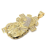 10K Yellow Gold and White Jesus Pendant GJP_005 - WORLDSTARBLING