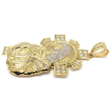 10K Yellow Gold and White Jesus Pendant GJP_005 - WORLDSTARBLING