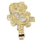 10K Yellow Gold and White Jesus Pendant GJP_005 - WORLDSTARBLING