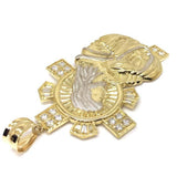 10K Yellow Gold and White Jesus Pendant GJP_005 - WORLDSTARBLING