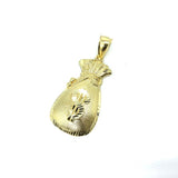 10K Yellow Gold Money Bag Men's Pendant GMP-002 - WORLDSTARBLING