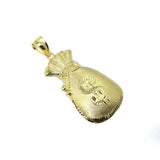 10 Karats Men's Gold Money Bag Pendant GMP-003 - WORLDSTARBLING