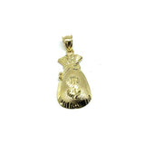 10K Yellow Gold Money Bag Men's Pendant GMP-005 - WORLDSTARBLING