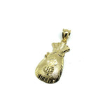 10K Yellow Gold Money Bag Men's Pendant GMP-005 - WORLDSTARBLING