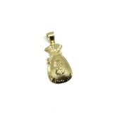 10K Yellow Gold Money Bag Men's Pendant GMP-007 - WORLDSTARBLING