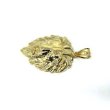 10K Yellow Gold Lion Head Pendant with diamond cut XXL LGP-011 - WORLDSTARBLING