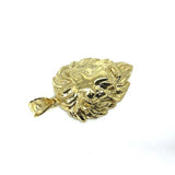 10K Yellow Gold Lion Head Pendant with diamond cut XXL LGP-011 - WORLDSTARBLING