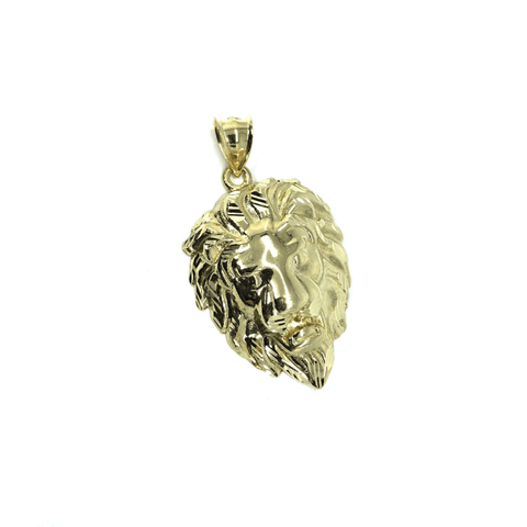10K Yellow Gold Lion Gold Diamond Cut Pendant L LGP-012 - WORLDSTARBLING