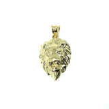 10K Yellow Gold Lion Pendant with Diamond Cut M LGP-013 - WORLDSTARBLING